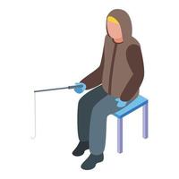 Chair ice fishing icon isometric vector. Winter snow vector