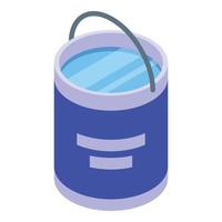 Ice fishing water bucket icon isometric vector. Lake hole vector