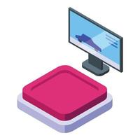 Tv vr platform icon isometric vector. Virtual reality vector