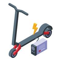 Charging scooter icon isometric vector. Food delivery vector