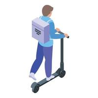 Scooter deliver icon isometric vector. Courier delivery vector