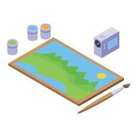 Paint streaming icon isometric vector. Video vlog vector