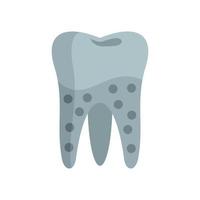 Tooth caries icon flat isolated vector