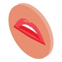 Mouth speech icon isometric vector. Articulation sound vector