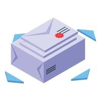 Letter delivery icon isometric vector. Fast free vector