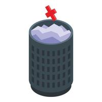 Files recycle bin icon isometric vector. Sd data vector