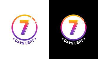Modern Flat Designs Countdown left days banner, number of days left badge for promotion, countdown sales vector illustration