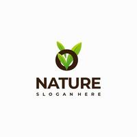 O letter leaf initial nature Logo designs, Modern Letter green Nature logo vector icon illustration