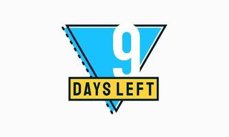 Modern Flat Designs Countdown left days banner, number of days left badge for promotion, countdown sales vector illustration