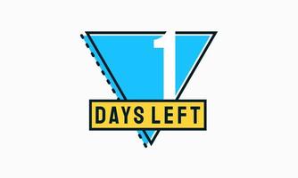 Modern Flat Designs Countdown left days banner, number of days left badge for promotion, countdown sales vector illustration