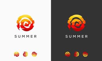 Abstract Sunny day Logo designs symbol, abstract sun vector logo template