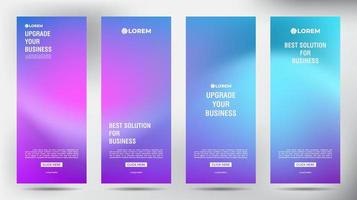 set of Blurred Purple roll up business brochure flyer banner design vertical template, cover presentation background, modern publication x-banner and flag-banner, Roll up banner stand template design vector