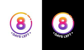 Modern Flat Designs Countdown left days banner, number of days left badge for promotion, countdown sales vector illustration