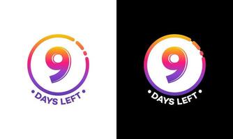 Modern Flat Designs Countdown left days banner, number of days left badge for promotion, countdown sales vector illustration