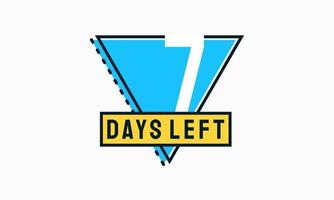 Modern Flat Designs Countdown left days banner, number of days left badge for promotion, countdown sales vector illustration