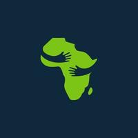 vector de concepto de diseño de logotipo de cuidado africano, plantilla de logotipo de caridad de África