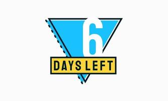 Modern Flat Designs Countdown left days banner, number of days left badge for promotion, countdown sales vector illustration