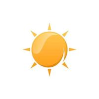 Sun modern icon. Sunny circle shape. Summer symbol Isolated vector logo concept on white background