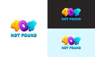 La página 404 colorida moderna no se encuentra la ilustración de fondo de error, el fondo de error 404 se puede utilizar para banner web, infografías, vector