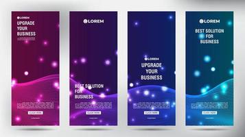 set of Modern color roll up business brochure flyer banner design vertical template, cover presentation background, modern publication x-banner and flag-banner, Roll up banner stand vector