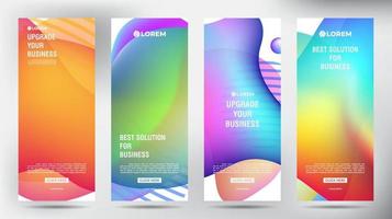 Mesh Color Flow roll up business brochure flyer banner design vertical template, cover presentation background, modern publication x-banner and flag-banner, Set of Roll up banner stand template design vector