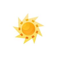 icono moderno del sol. forma de círculo soleado. símbolo de verano concepto de logotipo vectorial aislado sobre fondo blanco vector