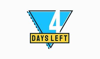 Modern Flat Designs Countdown left days banner, number of days left badge for promotion, countdown sales vector illustration