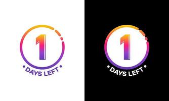 Modern Flat Designs Countdown left days banner, number of days left badge for promotion, countdown sales vector illustration