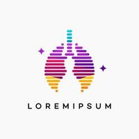 vector de plantilla de logotipo de pulmones ondulados modernos, plantilla de pulmones de salud, icono de símbolo de logotipo