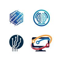 Technology logo images illustration design vector