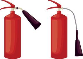 Fire extinguishers. Two fire extinguishers. Accessories for extinguishing fires. Vector illustration isolated on a white background.