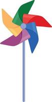 molino de viento de juguete para niños. molino de viento multicolor para niños. juguete, ilustración vectorial aislada en un fondo blanco vector