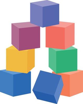 Children s toys cubes. Colorful cubes for children. Educational children s toys. Vector illustration