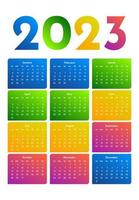 calendario para 2023 aislado en un fondo blanco vector