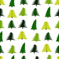 Seamless pattern with spruces on white background. Vector illustration