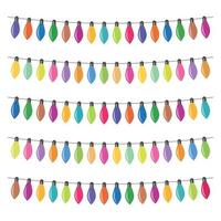 Garland with multi-colored light bulbs on a white background. Vector illustration.