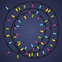 Garland with colored lights. Garland is in the shape of circle. vector