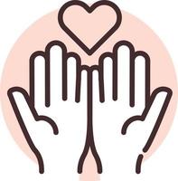 Charity love, icon, vector on white background.