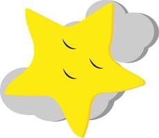 Star sleeping, icon, vector on white background.