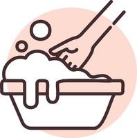 Purification laundry, icon, vector on white background.