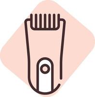 Electronics hair trimmer, icon, vector on white background.