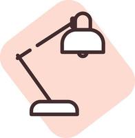 Light desk lamp, icon, vector on white background.