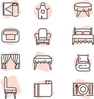 Home textile, icon, vector on white background.