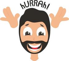 Happy man emoji, illustration, vector on white background