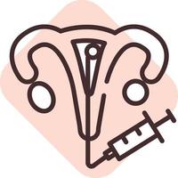 Pregnancy gynecology, icon, vector on white background.