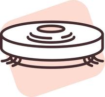 Technology robot vacuum, icon, vector on white background.