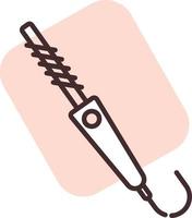 Electronics hair curler, icon, vector on white background.
