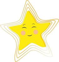 Star very happy, icon, vector on white background.