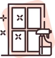 Sanitation glass, icon, vector on white background.