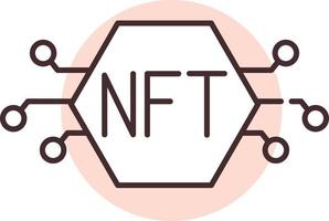 Blockchain NFT, icon, vector on white background.